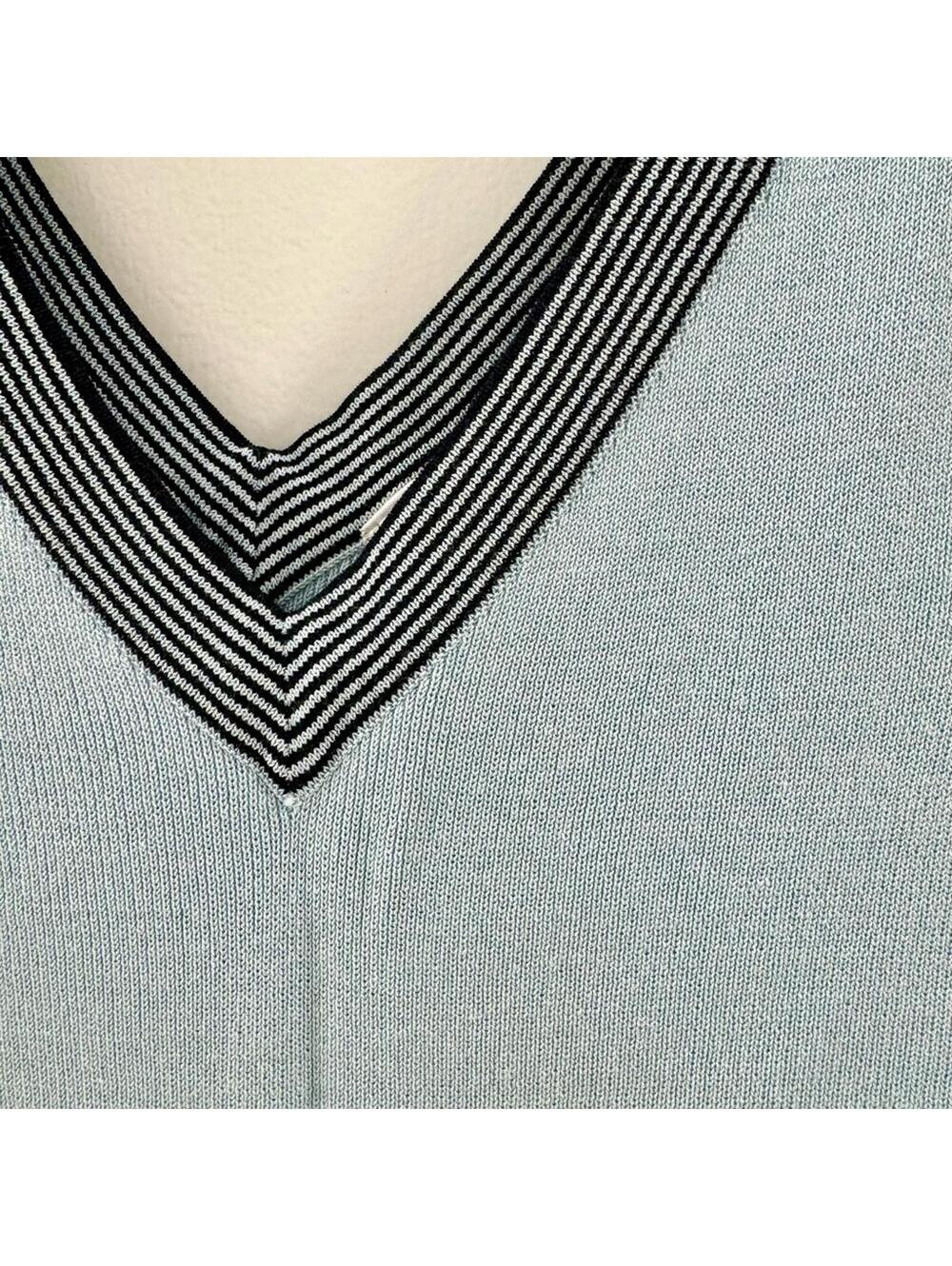 Vintage Emma James Baby Blue Knit Sweater Vest Pastel Vneck Sleeveless Top Y2K S - Picture 3 of 4